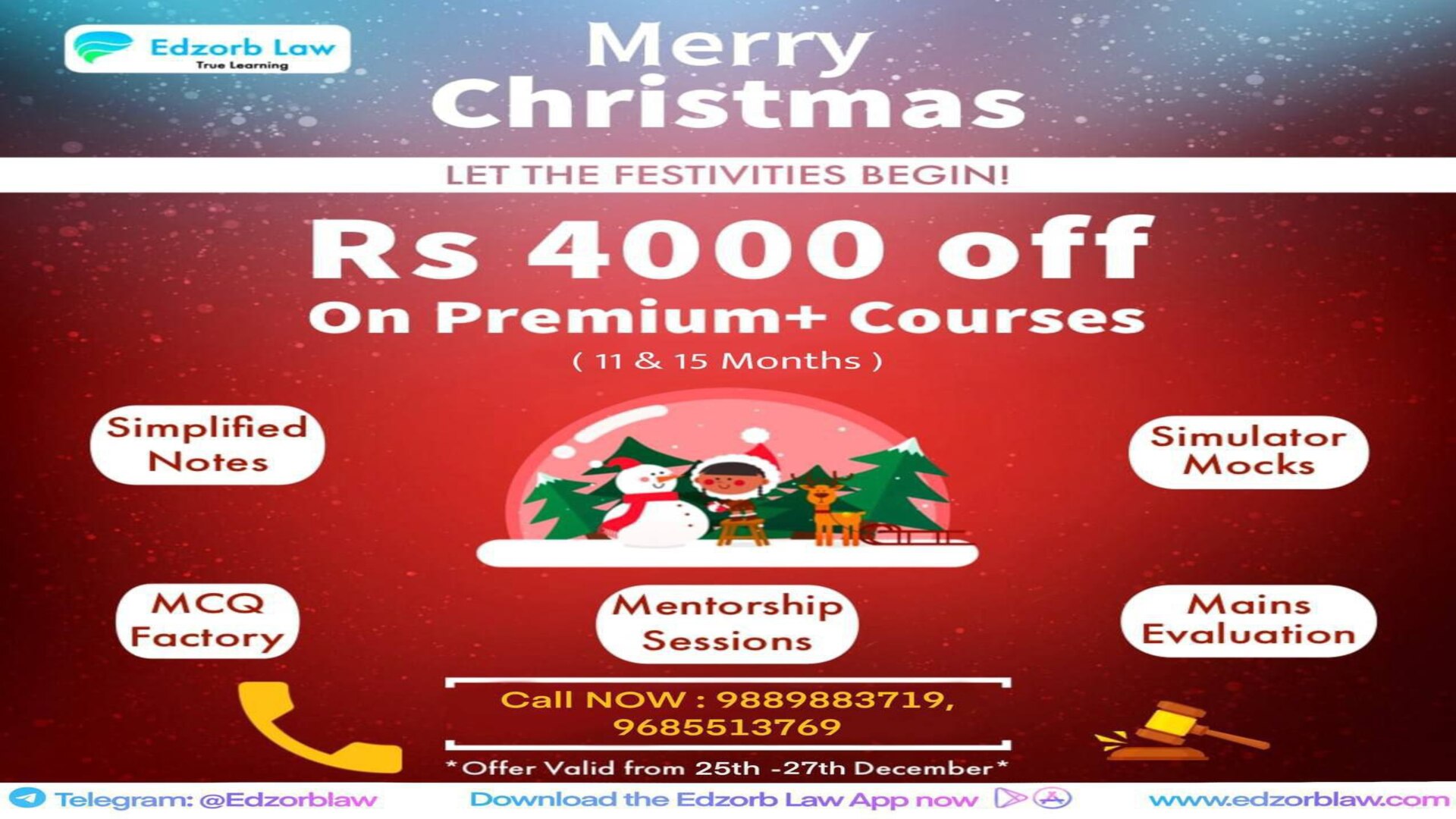 🎄🎁  Don't miss out on Rs 4000 Off Christmas Offer on Premium Plus 2.0 (11 Months and 15 Months Plan)