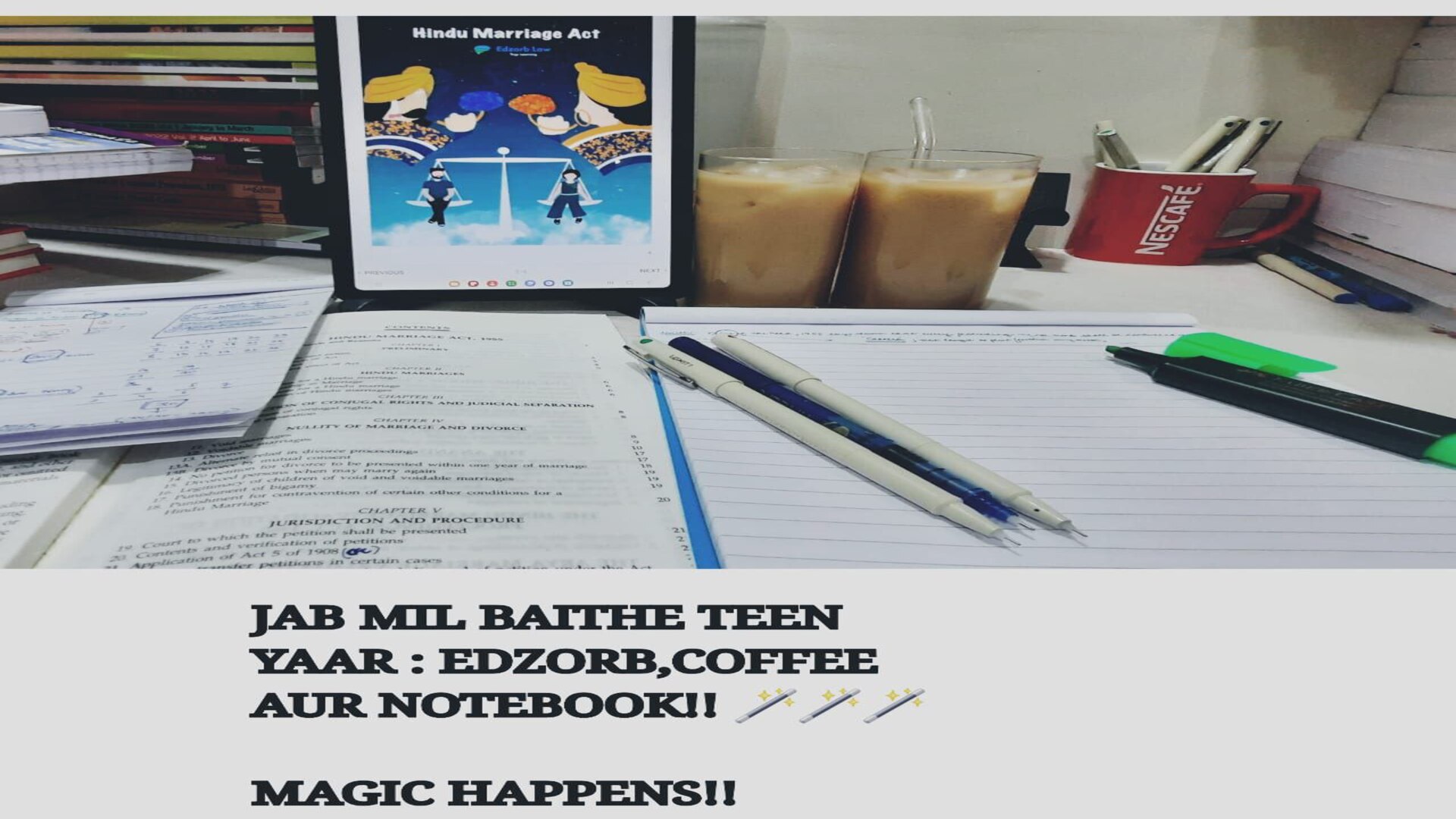 🔼Edzorbian Jyotsana knows 2 Mugs of Cold Coffee = Completion of Hindu Marriage Act with Edzorbs Simplfied Visual Notes