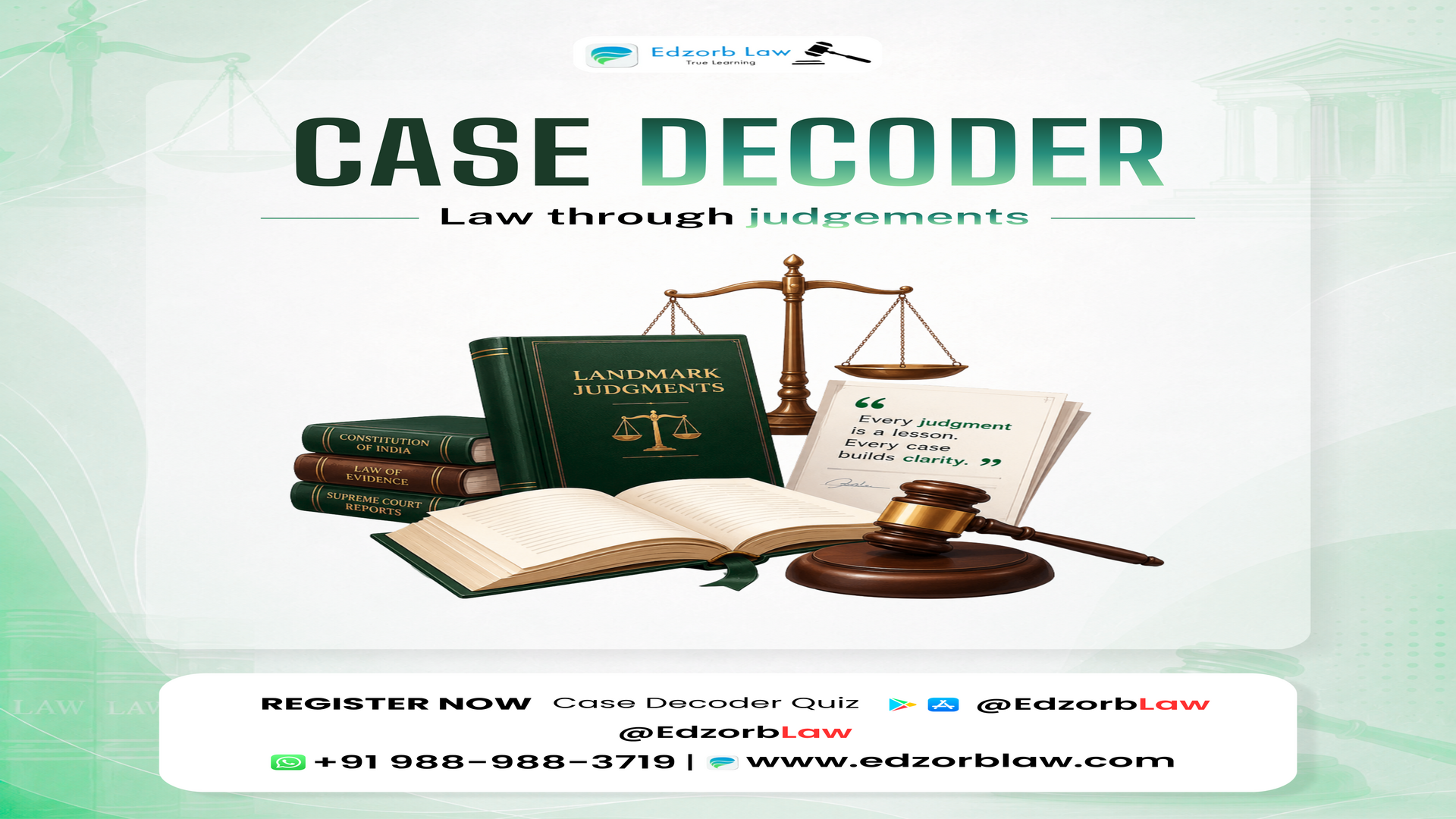 ⚖️ FREE Case Decoder Quiz  Test your legal reasoning with landmark case based questions designed for Judiciary Aspirants.
