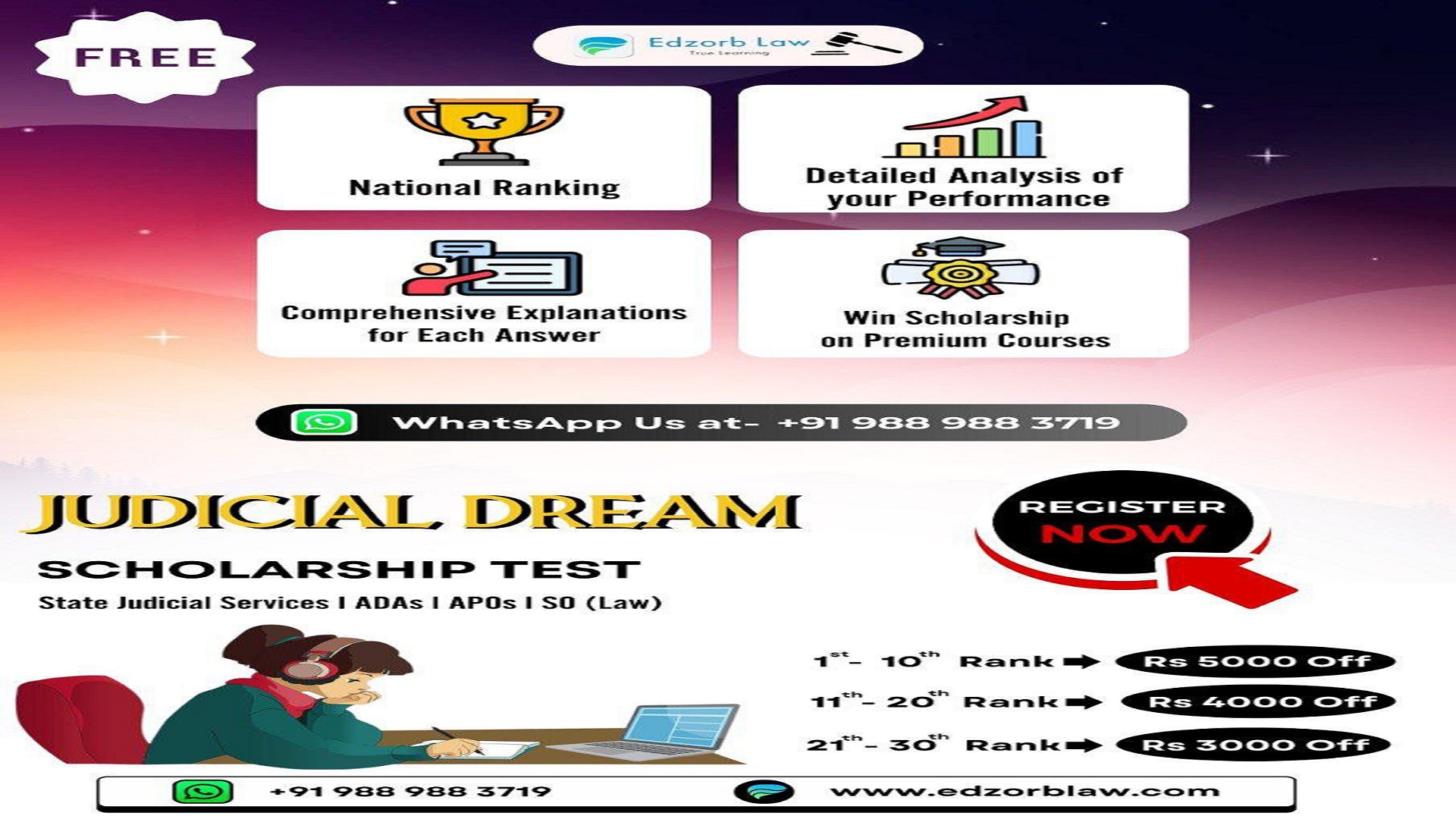 🔥📢 FREE Judiciary Dream Scholarship Exam is HERE