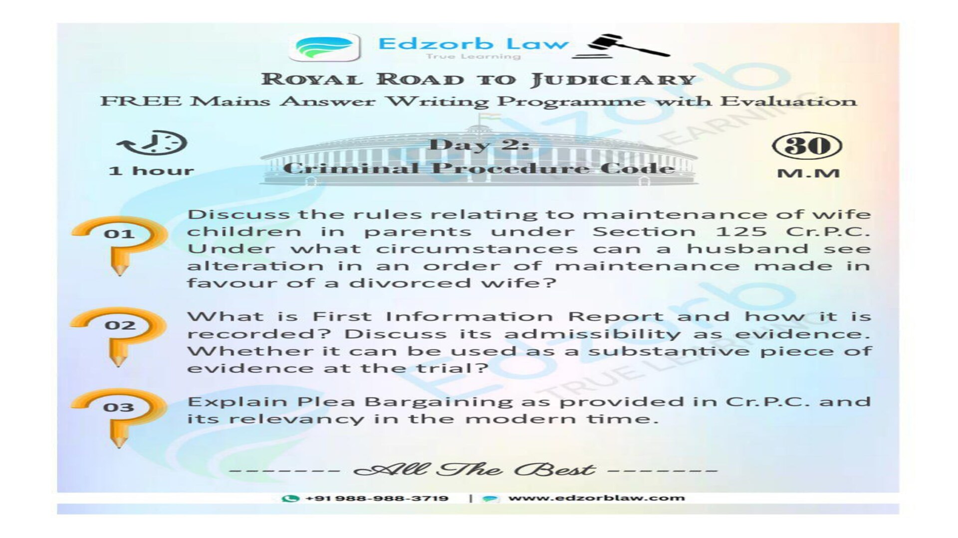 👩‍⚖️🧑‍⚖️ #FreeMainsEvaluation #Day2 #Judiciary #RoyalRoadToJudiciary #AnswerWriting #EdzorbLaw