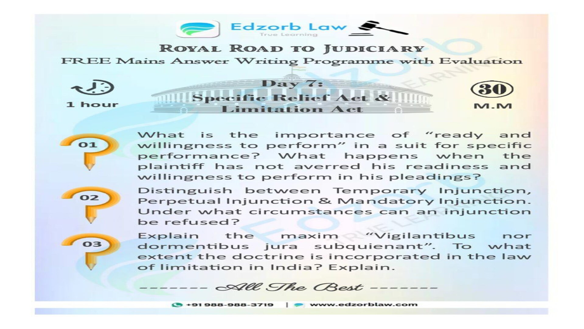 👩‍⚖️🧑‍⚖️ #FreeMainsEvaluation #Day7 #Judiciary #RoyalRoadToJudiciary #AnswerWriting #EdzorbLaw