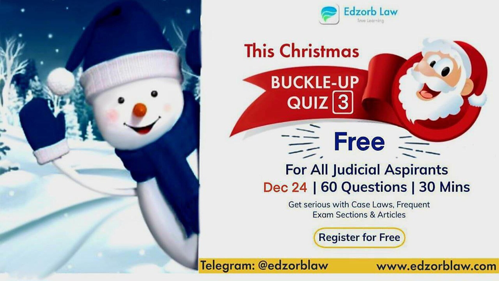 LIVE NOW - FREE Buckle Up Quiz for Case Laws, Important Articles, Sections