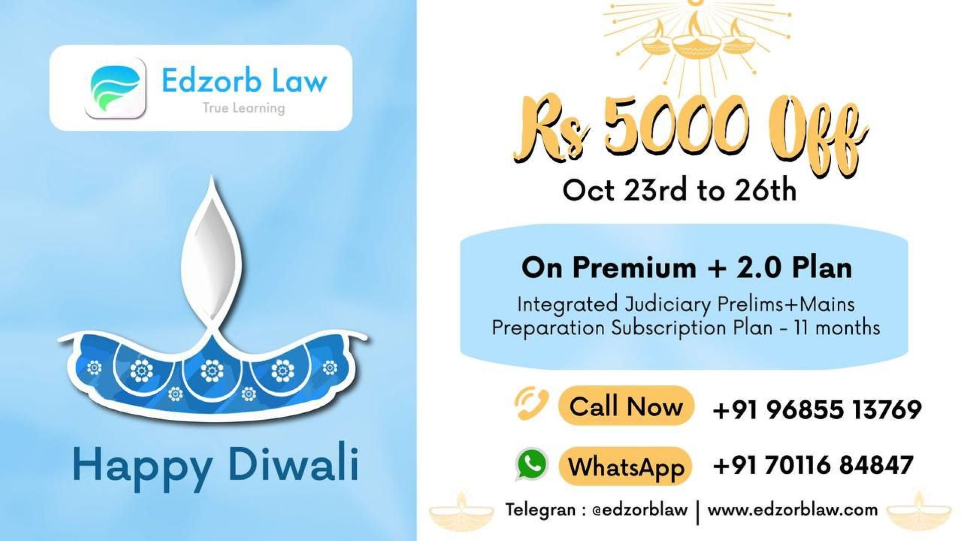 NOW or NEVER, LAST DAY DIWALI OFFER Rs 5000 Off on Premium+ 2.0