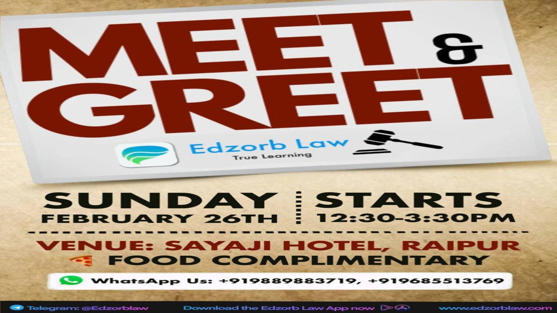 🔥⏳ Raipur Meet & Greet (https://forms.gle/xvx67bApsgJMR92E7) event with Team Edzorb post CJS Prelims Examination.