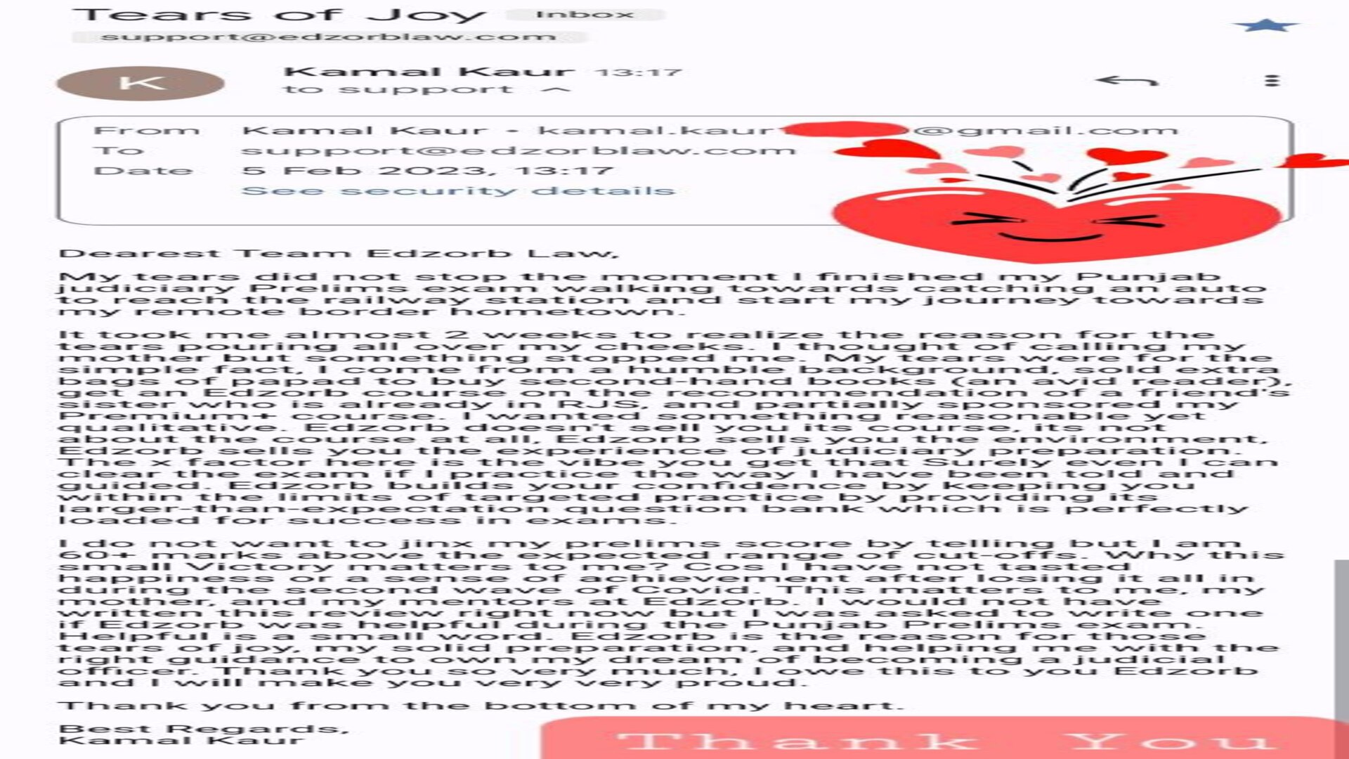 💎 Tears of Joy ~ Kamal Kaur to Judicial Officer in Making