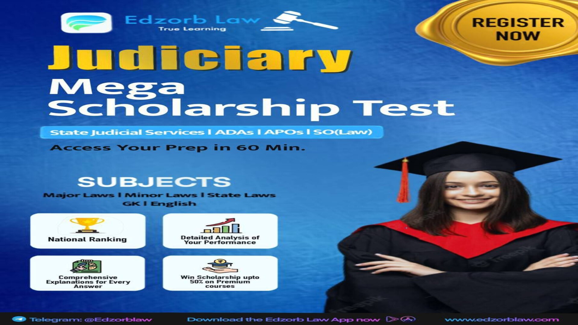 Today at 5 PM FREE MEGA Judiciary Scholarship Test